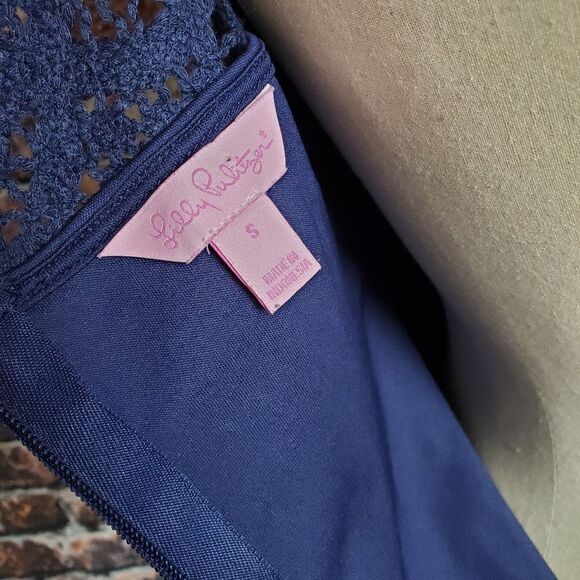 Vera Bradley High Neck Crochet Overlay Dress - Picture 6 of 7